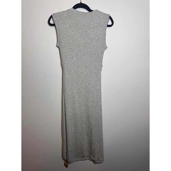 Brand New OGL Women's Size Medium Gray Sleeveless Knit Midi Dress Viscose Blend - Picture 5 of 6